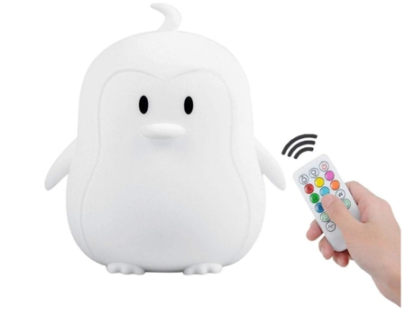 Luz Nocturna, Lámpara LED Linda de Silicona, Lámpara de Noche, Luz Animal - Cambio de 9 Colores/Recargable por USB/Control Remoto/Regulable(Blanco)...