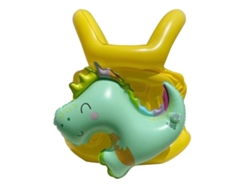 Pelota hinchable amarilla con forma de dinosaurio para niños de 5 a 8 años.