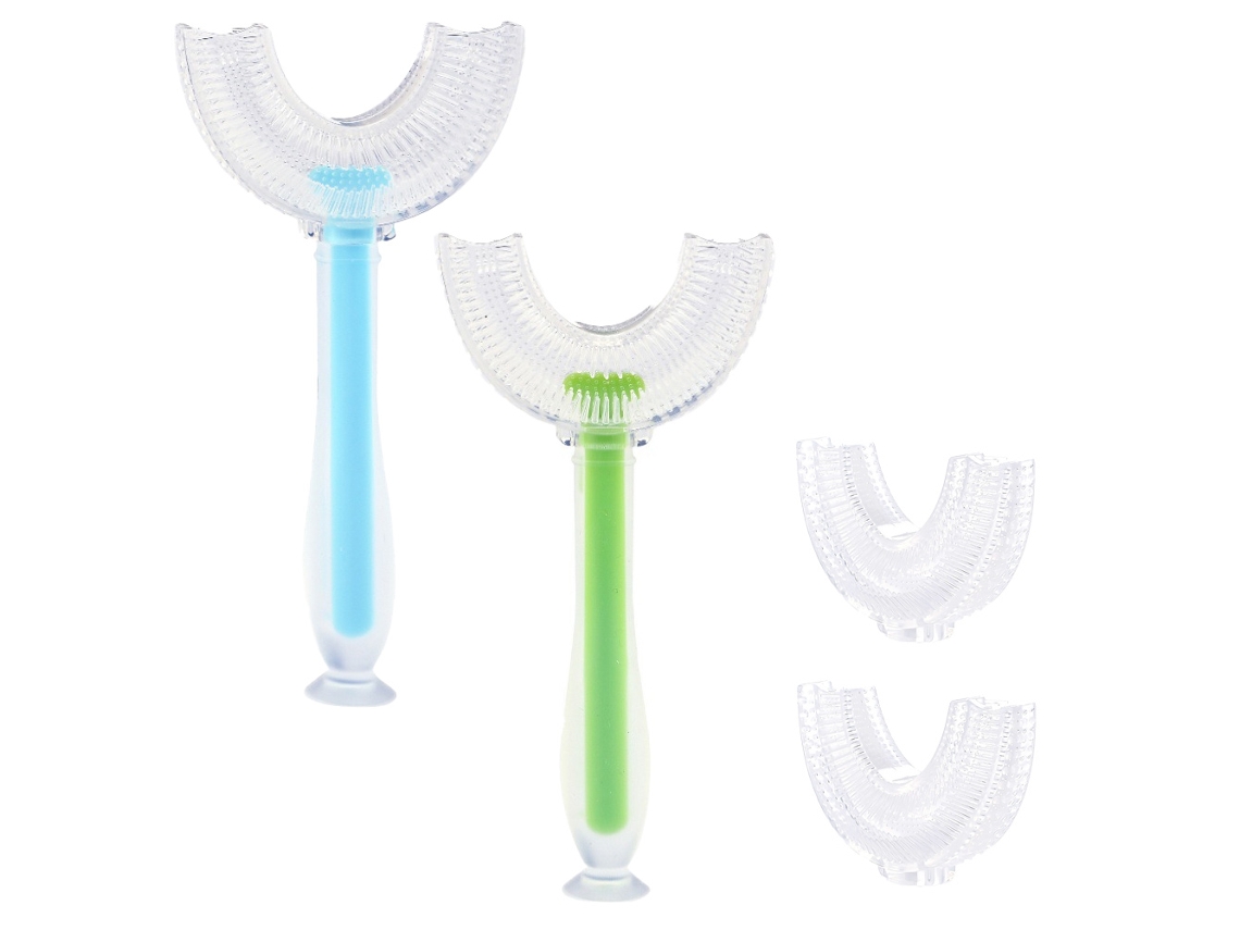 Cepillo de dientes en forma de U para niños, cepillo de dientes de entrenamiento manual Kofihety