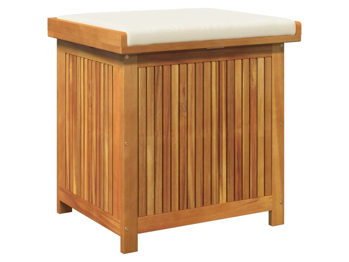 Caja de cojines para exterior, madera maciza de acacia, EXCLUSIVA DE LA CASA
