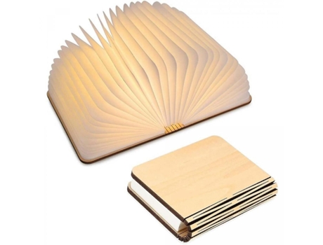 Lámpara de libro LED de madera, Lámpara de libro magnética plegable, Lámpara de papel LED recargable por USB