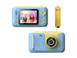 Máquina Fotográfica Infantil Hd 20 Milhões de Pixels Gravador de Vídeo 180 Graus de Rotação Pequena Fotográfica Slr Azul GERTIZ