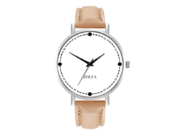 Reloj De Cuero Pu Para Hombre Reloj De Cuarzo Dial Redondo Simple Moda Zl66-yo (beige)