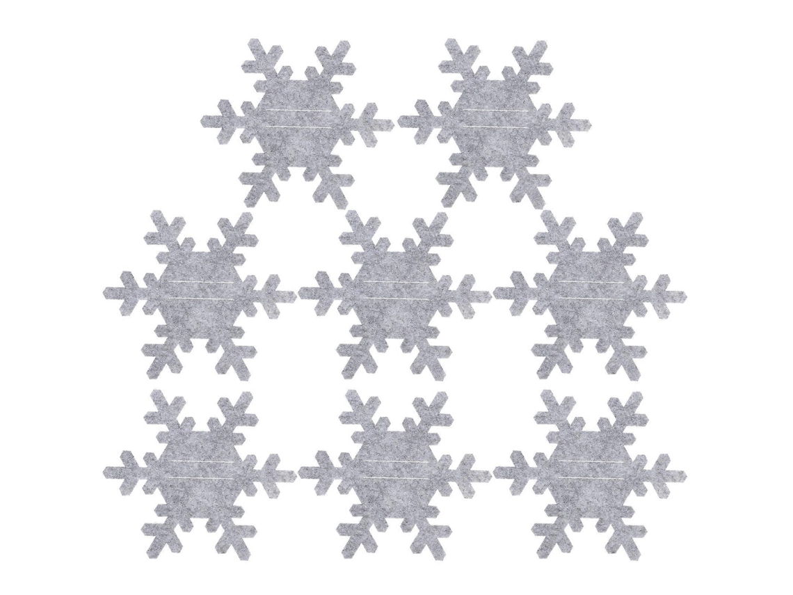 Juego de 24 bolsas para cubiertos con forma de copo de nieve para fiestas navideñas - Gris - Nostalgia88