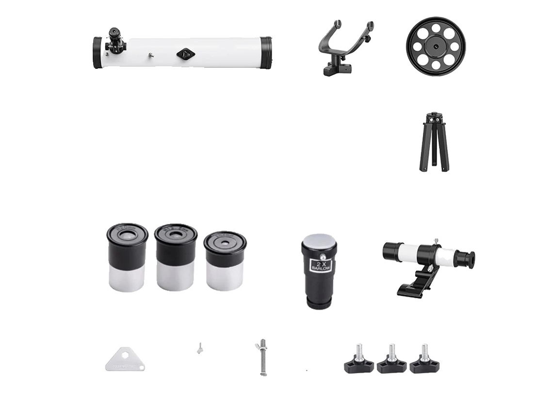 Telescopio astronómico, lente de 76 mm, distancia focal de 700 mm, trípode ajustable, accesorios estándar OEM