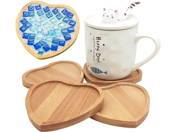 Posavasos De Bambú - Corazones - 4 Uds.