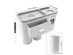 Portacepillos Y Pasta De Dientes Doble, Estante De Almacenamiento Para Baño Montado En La Pared Con Taza.