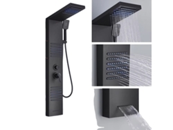 Sistema de ducha con panel LED, control dual, chorros de spa, negro 6004 OEM