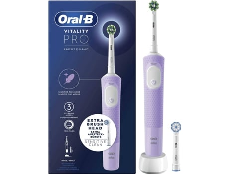 Cepillo de Dientes Eléctrico ORAL B Vitality Pro Blanco y Purpura