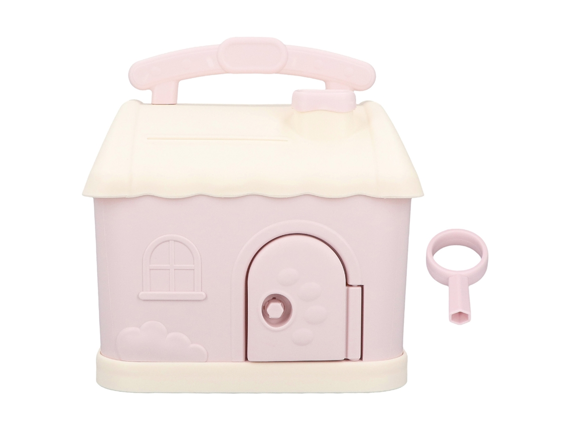 Hucha Casa Rosa Diseño Cartoon Para Niños Duradera Plástico Guardar Monedas Y Billetes Fomenta Hábitos De Ahorro