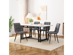 Juego De Mesa Y Sillas De Comedor De Cocina Moderno, Incluye 4 Sillas, Sillas De Terciopelo Y Patas De Mesa De Hierro Forjado Negro.