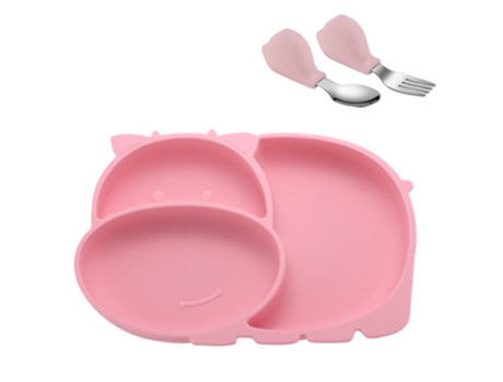 Placa de succión de silicona para bebés placas de silicona para niños que se adaptan a la mayoría de las bandejas de tronas rosa ZMDECQNA