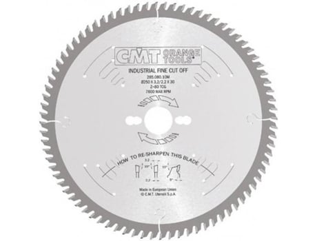 Sierras Circular CMT ORANGE TOOLS es para Cortes de Precisión, En Máquinas Portatiles Ø160 Z=48 - 285.160.48H