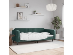 Sofá Cama Sin Colchón Terciopelo Verde Oscuro 90x200cm
