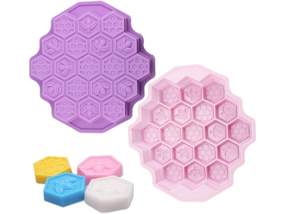 Conjunto 19 Cavidades Molde Sabão Silicone Celular Reutilizável Não Aderente