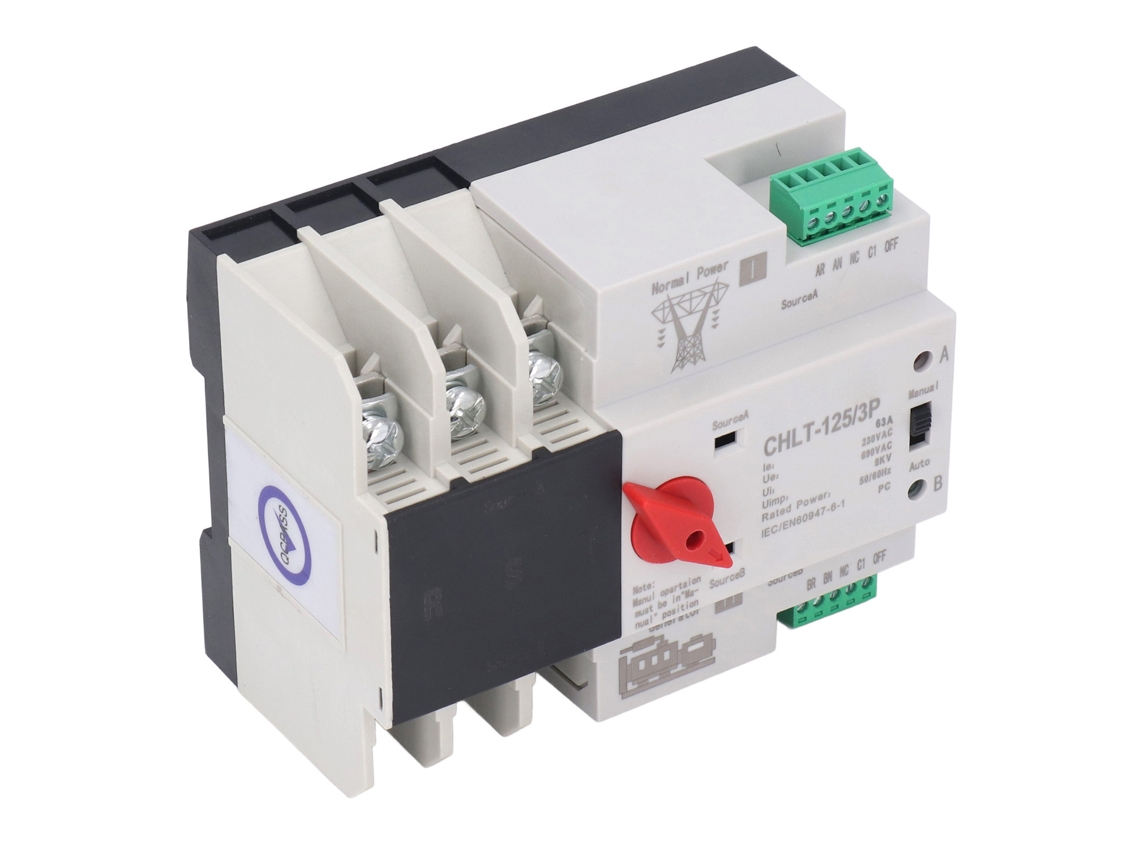 2026dz - Interruptor automático de transferencia de potencia dual sin interrupción, 3 polos, ignífugo, 230 V CA