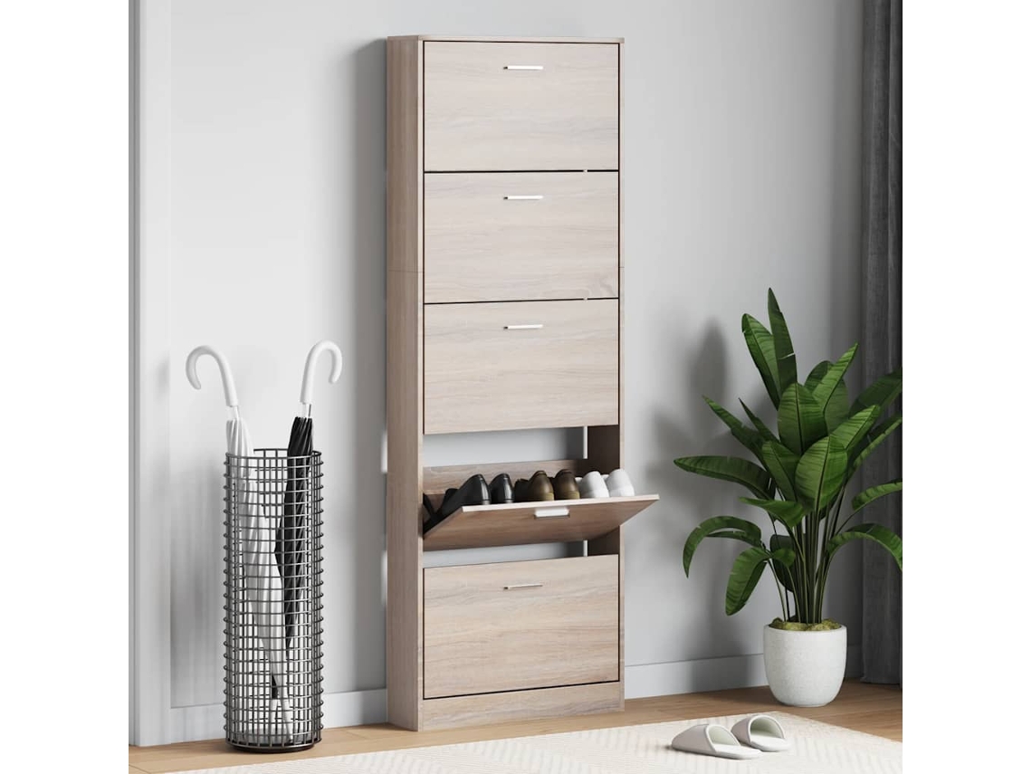 Mueble Zapatero | Armario Zapatero Color Roble Con 5 Compartimentos