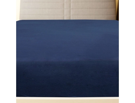 Sábana Bajera Jersey VIDAXL Algodón Azul Marino 160x200 cm