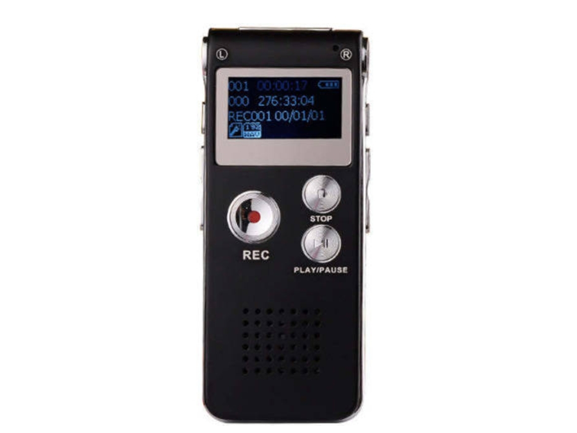 Grabadora de 32 GB con micrófonos duales sensibles para reproducción de MP3, ideal para entrevistas en reuniones de cursos de Yizhood (negra)