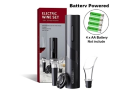 Abridor de botellas de vino negro eléctrico, juego de sacacorchos automático con cortador de papel de aluminio para vino tinto CHANGM