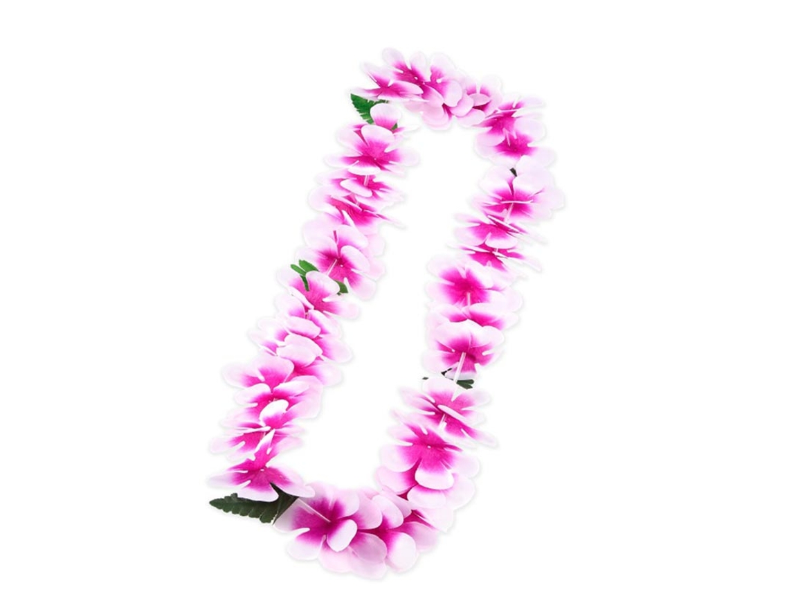 Collar Hawaii morado y blanco de 55 cm