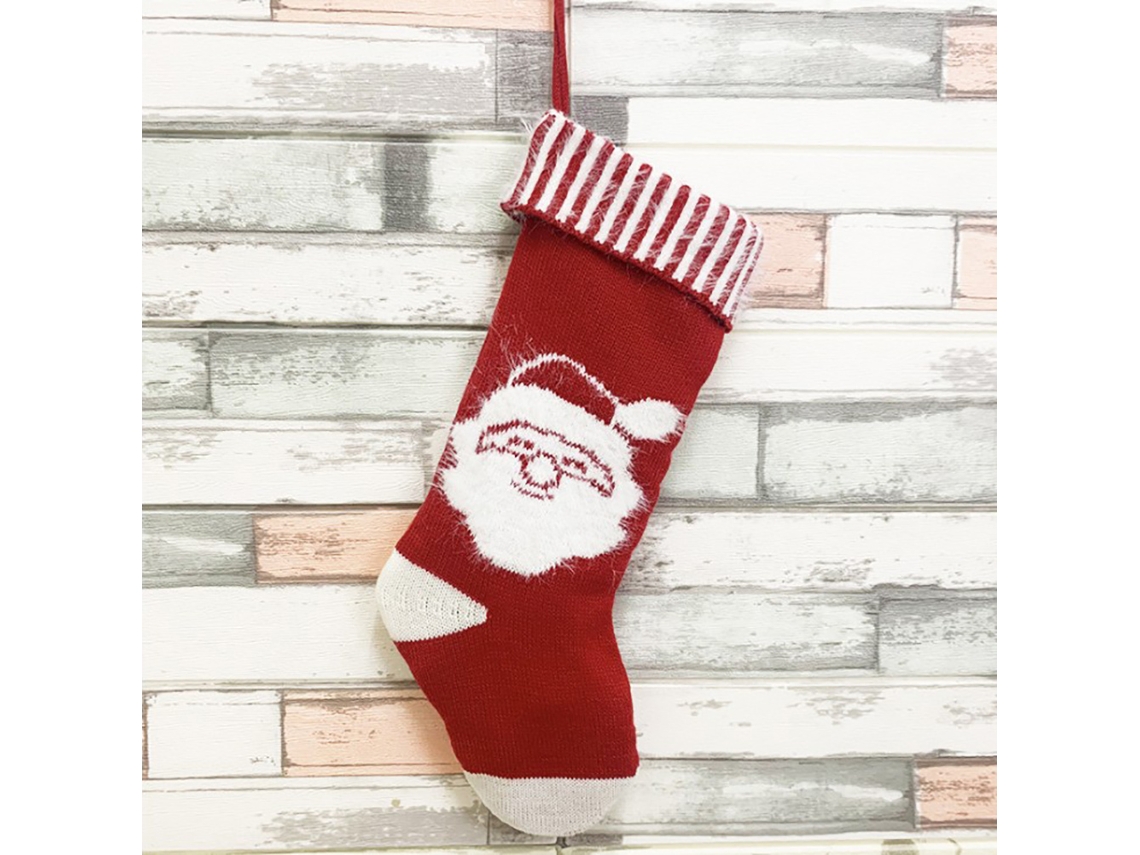 Calcetines navideños, adornos caseros, tejidos de punto