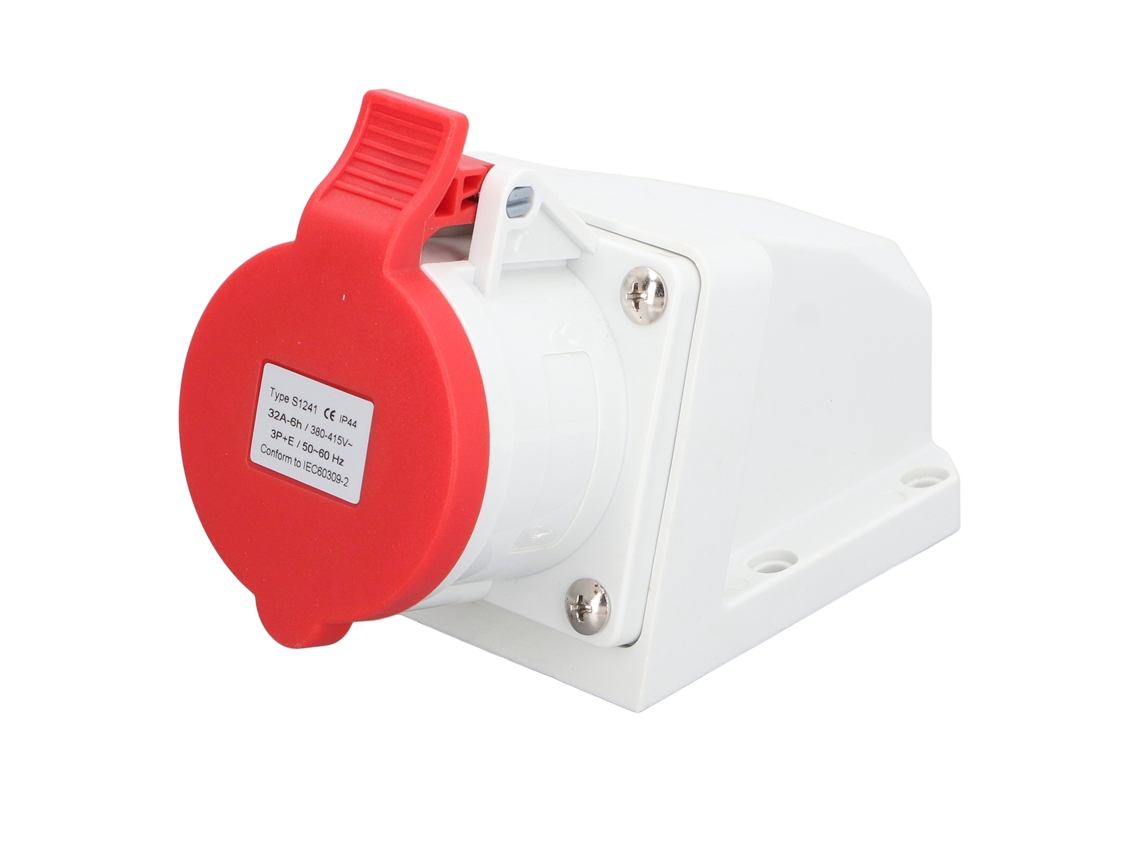 2026-as-conector Industrial Eléctrico 4 Pin 32a 3p+e Ip44 Impermeable 380-415v Socket De Montaje En Superficie