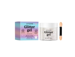 Gel brillante con purpurina blanca