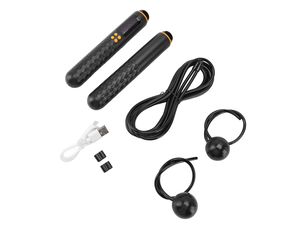 Pular Corda Com Contador Cordless E Peso Fitness Para Homens Mulheres Kids Treino Exercício Preto