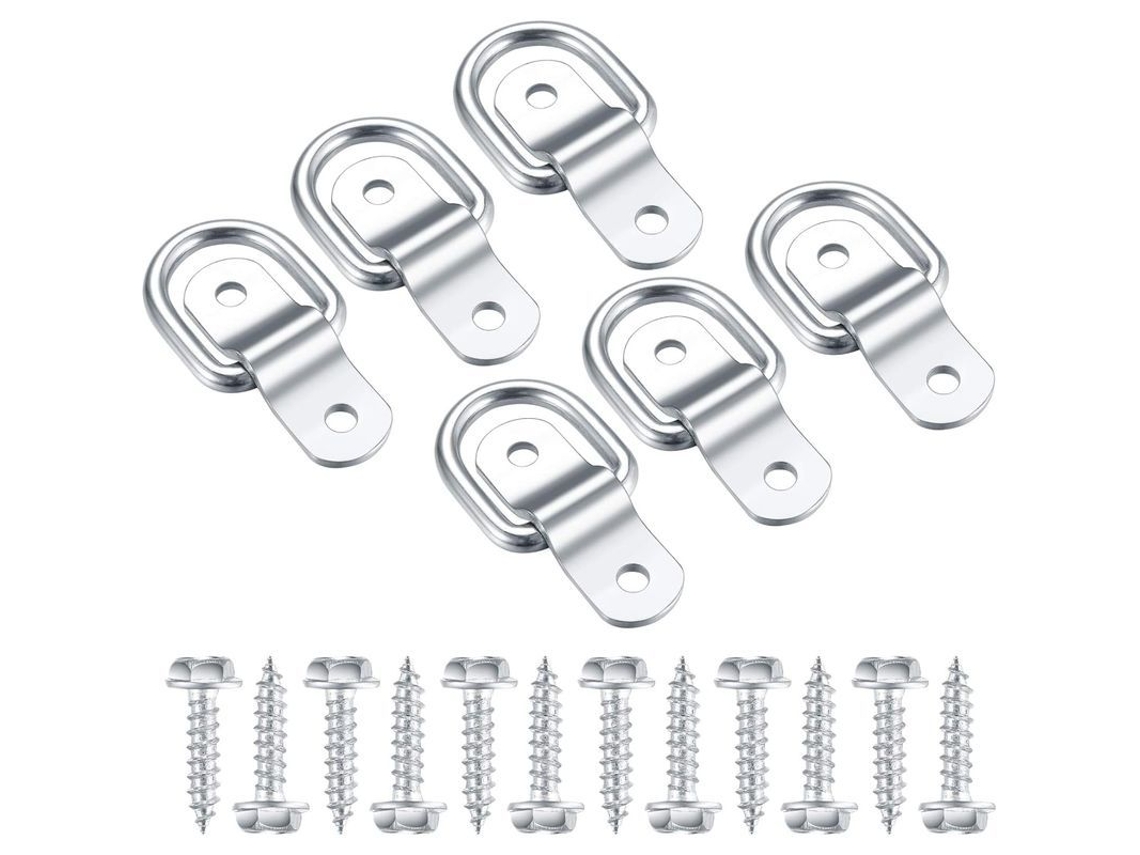 2026-anillos D De Acero Inoxidable, Ganchos De Amarre Con 6 Piezas Y 12 Tornillos Para Remolque, Hamaca, Camping