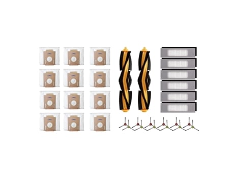 12 piezas para Ecovacs Deebot Ozmo T8 bolsa de polvo y 1 Juego para Ecovacs Deebot Ozmo T8, T8 Max, T8 Aivi, Kit de filtros de cepillo