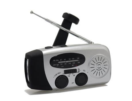 Radio Con Manivela De Emergencia Con Linterna Led, Radio Meteorológica Portátil Am/Fm Con Potencia De 1200 Mah ELKUAIE