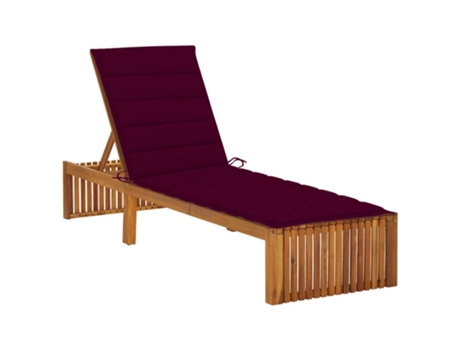 MAISON EXCLUSIVE - Tumbona con cojín madera maciza de acacia