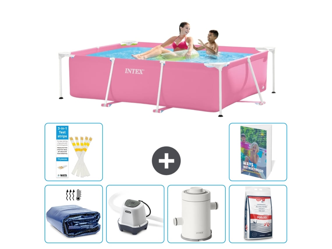 Intex Piscina Com Estrutura Retangular - 220x150x60 Cm - 7-peças S155