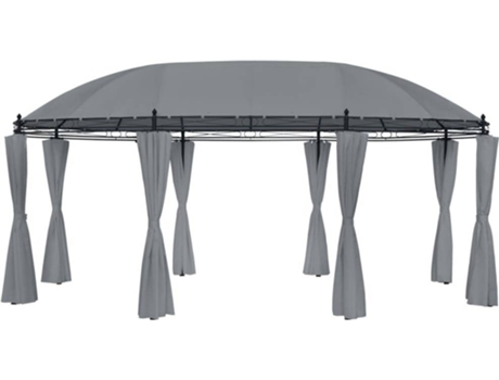 vidaXL Cenador con cortinas gris antracita 520x349x255 cm