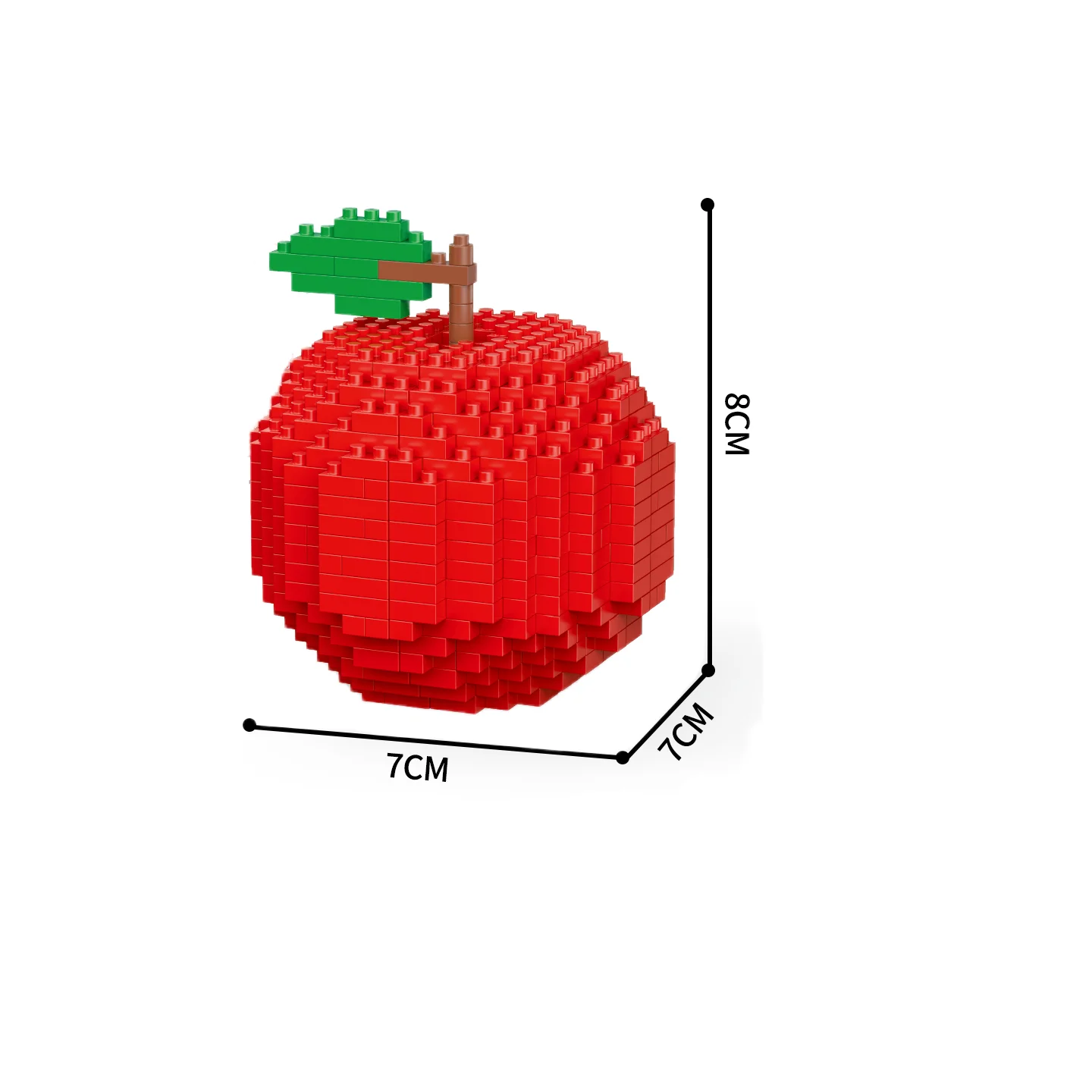 Juguete De Bloques De Construcción En Miniatura De Fruta Realista (manzana) Para Ensamblar