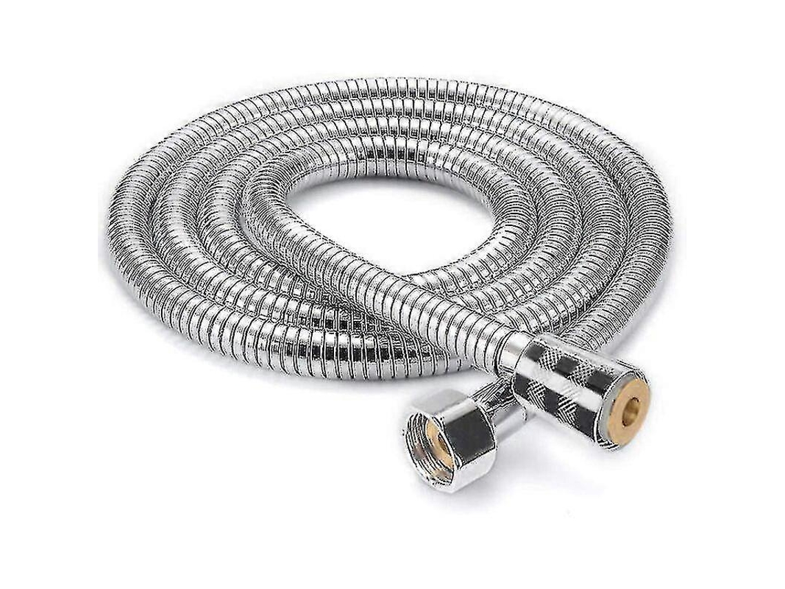 Manguera de ducha extensible universal de 2 m con cabezal de acero inoxidable, a prueba de explosiones, torsión y corrosión.
