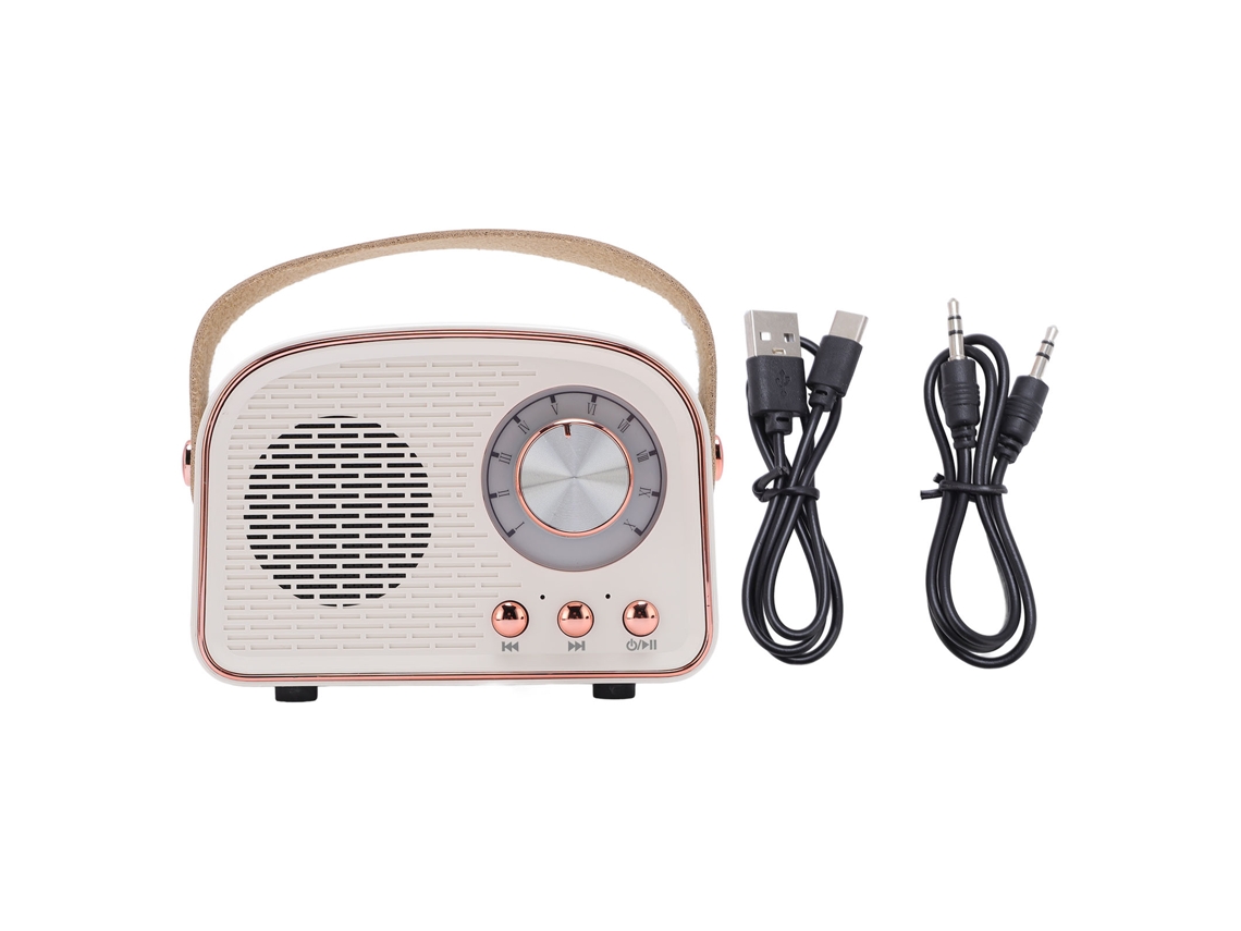 Altavoz Bluetooth Inalámbrico Portátil Pequeño De Estilo Retro Para Decoración Del Hogar Y Exteriores Dw21 Blanco