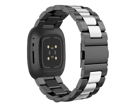 Correa Acero para Fitbit by Google Versa 2 Cinzento y Negro