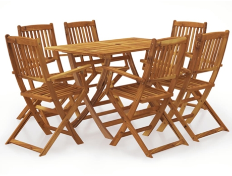 Conjunto 7 Muebles De Jardin VIDAXL Marrón Madera