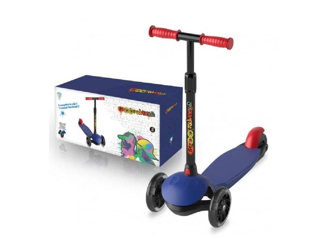Patinete De 3 Ruedas Azul Con Luces Led 914d00018 Dequbevolumen