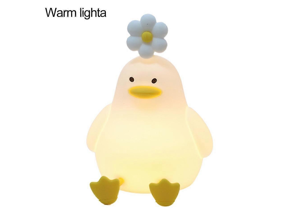 Luz nocturna con forma de patito florido, de silicona, con intensidad ajustable (Rosewell).