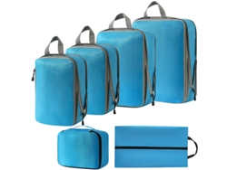 Bolsa de almacenamiento de compresión, juego de 6 piezas, bolsa de viaje ligera, color azul marino