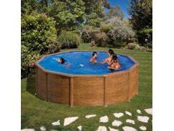 Piscina de acero GRE imitación madera Sicilia Redonda (460 x 120 cm)