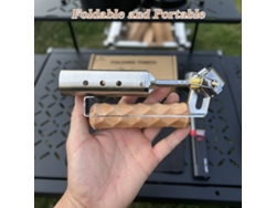 Antorcha Plegable Con Mango De Madera Para Encender Fuego, Acampar Y Hacer Barbacoas.