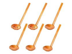 Cucharas De Madera Para Sopa Con Mangos Largos, 6 Cucharas De Madera Natural De Primera Calidad Con Forma De Tortuga Para Uso Doméstico.