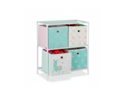 Estante Infantil Relaxdays Com 4 Caixas, Design De Lhama, Para Quarto, Brinquedos, Hbt 62 X 53 X 30 Cm, Colorido