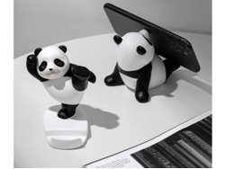 Estatua De Panda De Resina De La Casa Yizhood, Soporte Para Teléfono Móvil, Color Negro