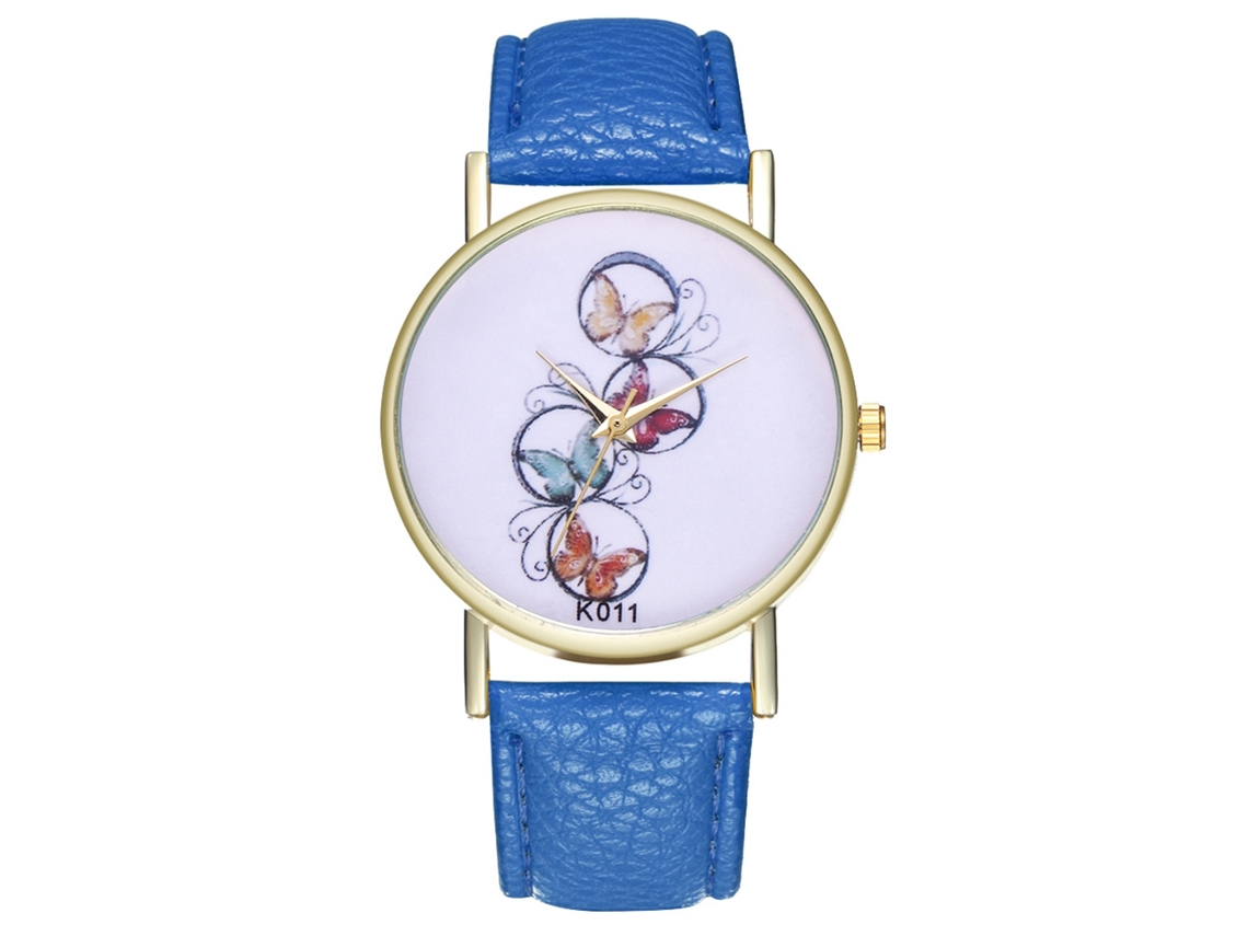 Reloj De Pulsera Zhoulianfa Quartz Con Correa De Piel Sintética, Unisex, Azul Marino.