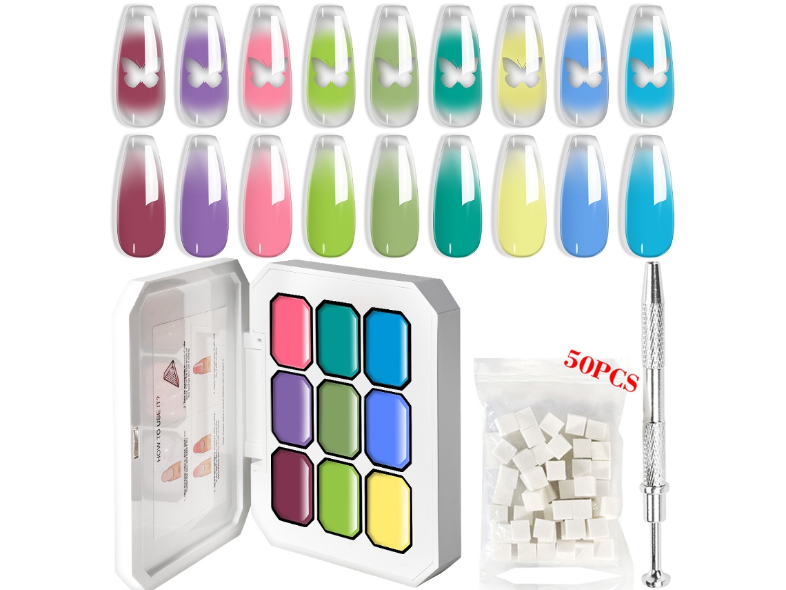 Juego de esmaltes de uñas con efecto degradado ahumado zh715-4